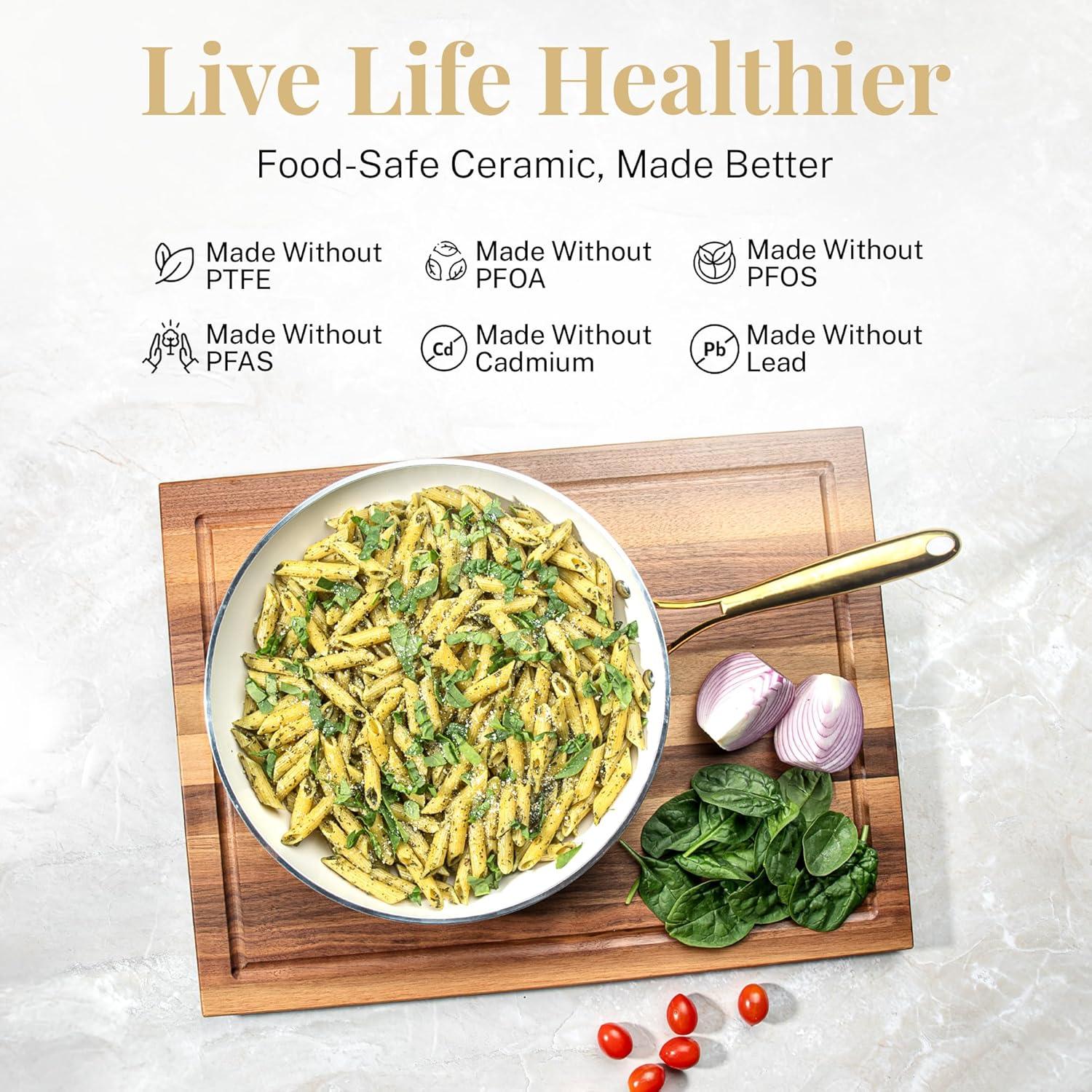 image:imageGOTHAM STEEL 10 Inch Non Stick Frying Pan Nonstick Pan with Ceramic Copper Coating for Long Lasting Nonstick Frying Pan Skillet for Cooking with Stay Cool Handle OvenDishwasher Safe Non Toxic