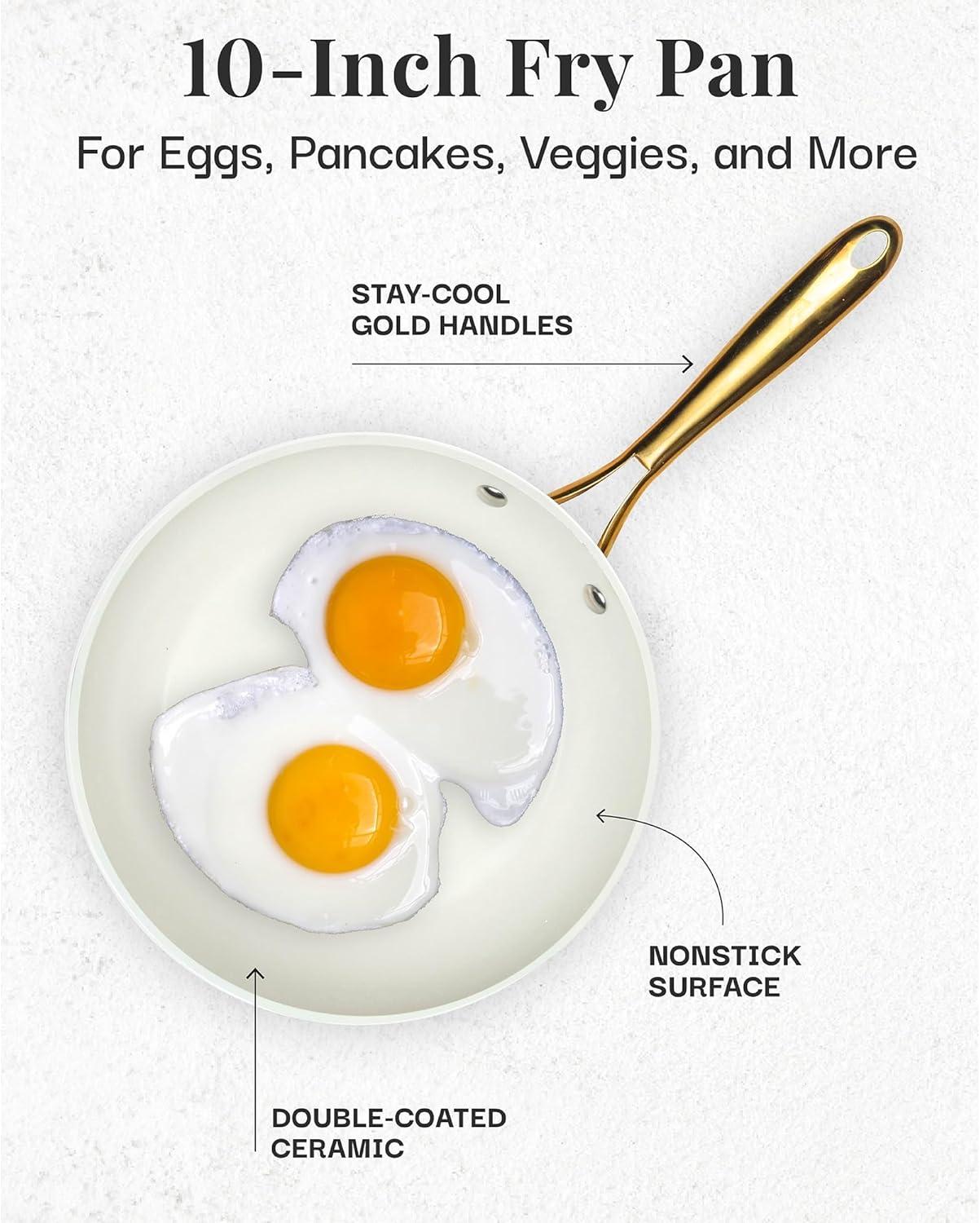 image:imageGOTHAM STEEL 10 Inch Non Stick Frying Pans Nonstick Frying Pan Nonstick Pan Cooking Pans Non stick Skillet NonStick Pan 100 PFOA Free Ceramic Coating Dishwasher Safe Navy Cream10 In Frying Pan Navy