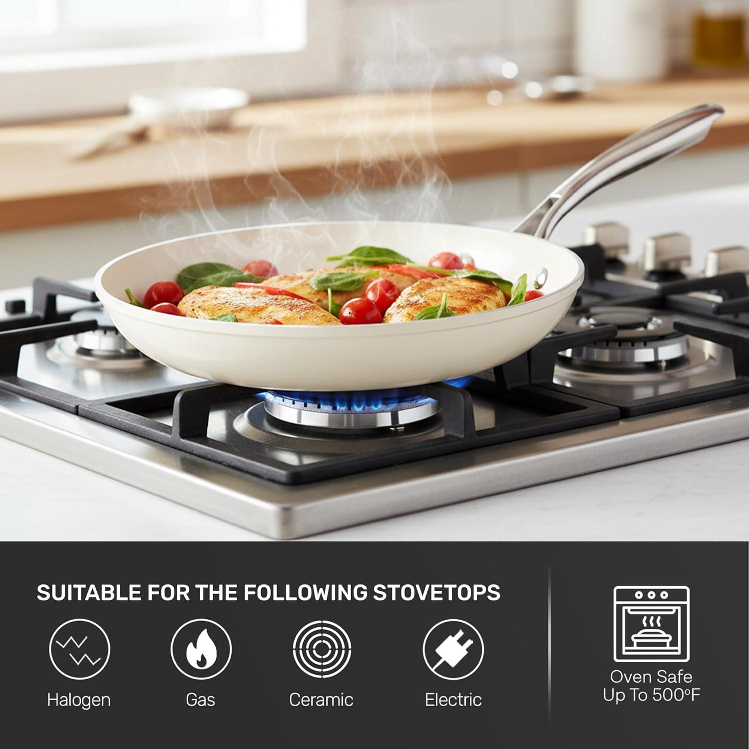 image:imageGOTHAM STEEL 10 Inch Non Stick Frying Pans Nonstick Skillet Ceramic Pan for Cooking Non Toxic Nonstick Frying Pan Skillets with Stay Cool Handle Fry Pans Oven and Dishwasher Safe10 Fry Pan