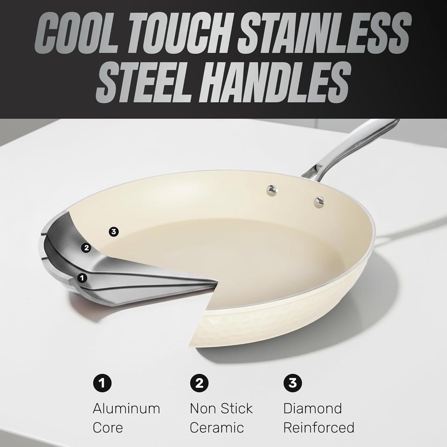 image:imageGOTHAM STEEL 10 Inch Non Stick Frying Pans Nonstick Skillet Ceramic Pan for Cooking Non Toxic Nonstick Frying Pan Skillets with Stay Cool Handle Fry Pans Oven and Dishwasher Safe14 Pan