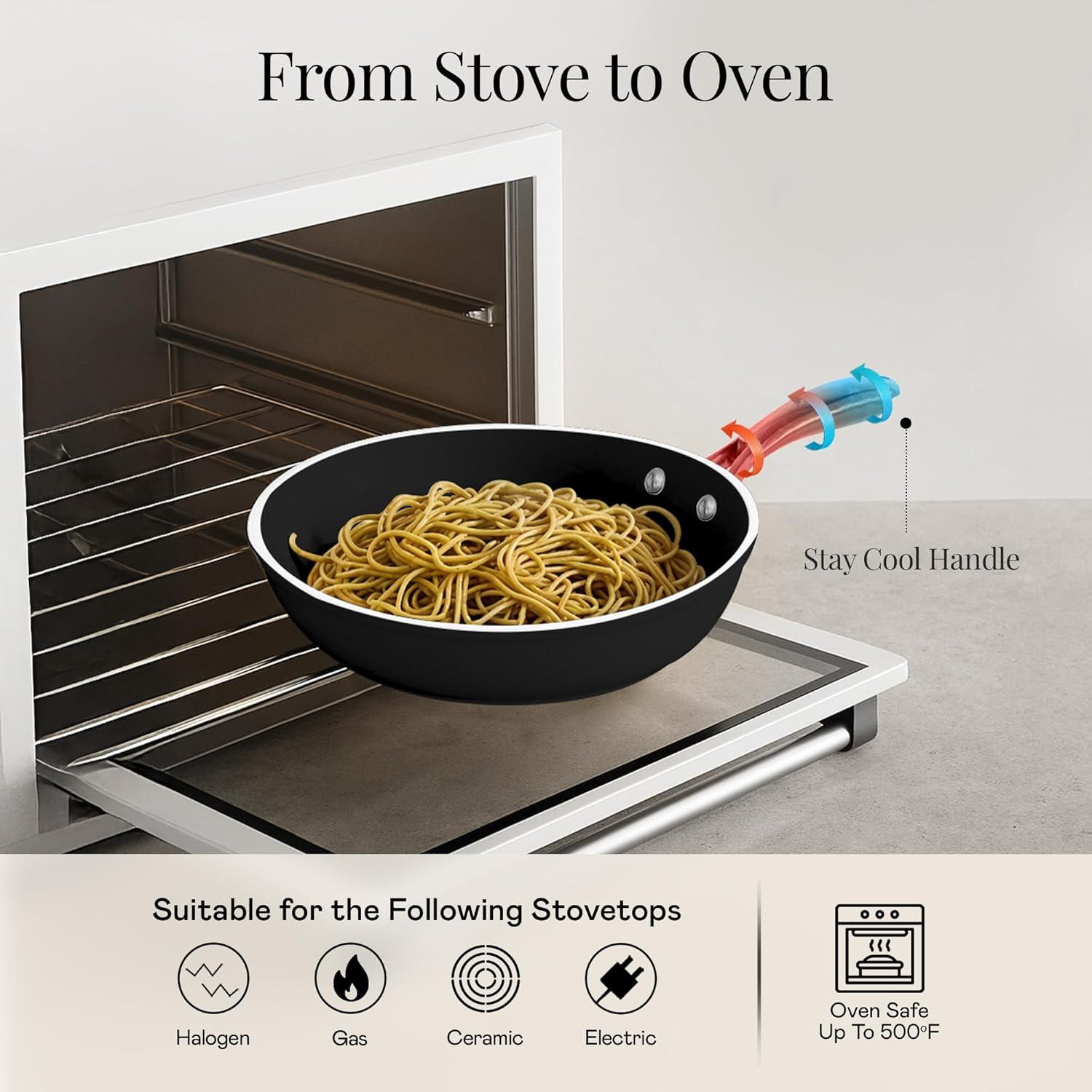 image:imageGOTHAM STEEL 13 Pc Ceramic Cookware Set Nonstick Copper Pots and Pans Set Non Stick for Kitchen Anodized Induction Pots and Pans for Cooking Non Toxic Cookware Sets Oven amp Dishwasher SafeGold Black