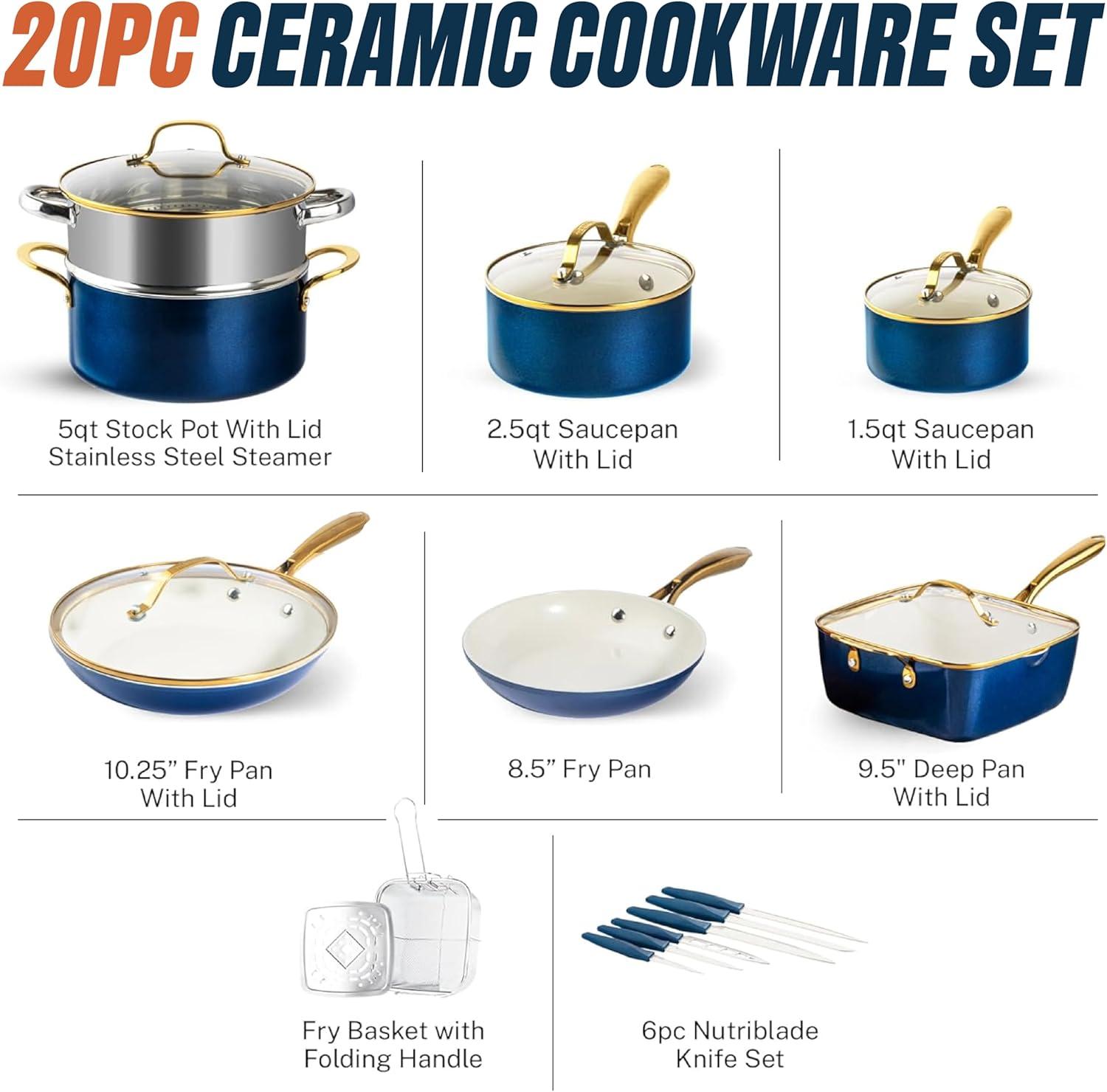image:imageGOTHAM STEEL HAMMERED 14 Inch Non Stick Frying Pans with Lid Extra Large Frying Pans Nonstick Cooks Family Sized Meals Non Toxic PFOA Free Induction Ready Oven and Dishwasher Safe6648