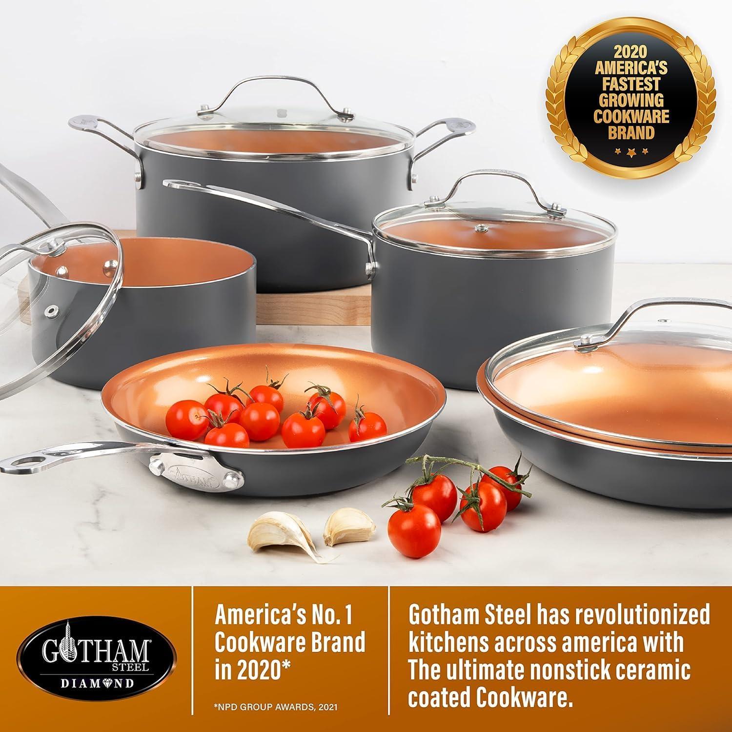 image:imageGOTHAM STEEL Mini Nonstick Egg Pan amp Omelet Pan 55 Single Serve Egg Frying Pan NonstickSkillet Diamond Infused Small Frying Pan Designed for Eggs Pancakes Non Toxic Dishwasher Safe Copper
