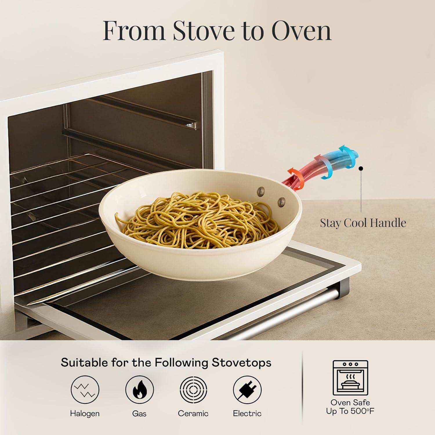 image:imageGotham Steel 12 Pc Ceramic Cookware Set Nonstick Ceramic Pots and Pans Set Non Stick with Steamer for Cooking Non Toxic PFOA PFOS Free Premium Stay Cool Handles Oven amp Dishwasher Safe