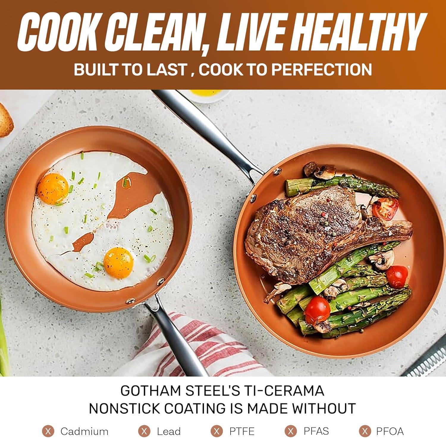 image:imageGotham Steel 14 Nonstick Frying Pan with Ultra Durable Mineral and Diamond Triple Coated Surface Family Sized XL Skillet with Stainless Steel Stay Cool amp Helper Handle Oven and Dishwasher Safe125