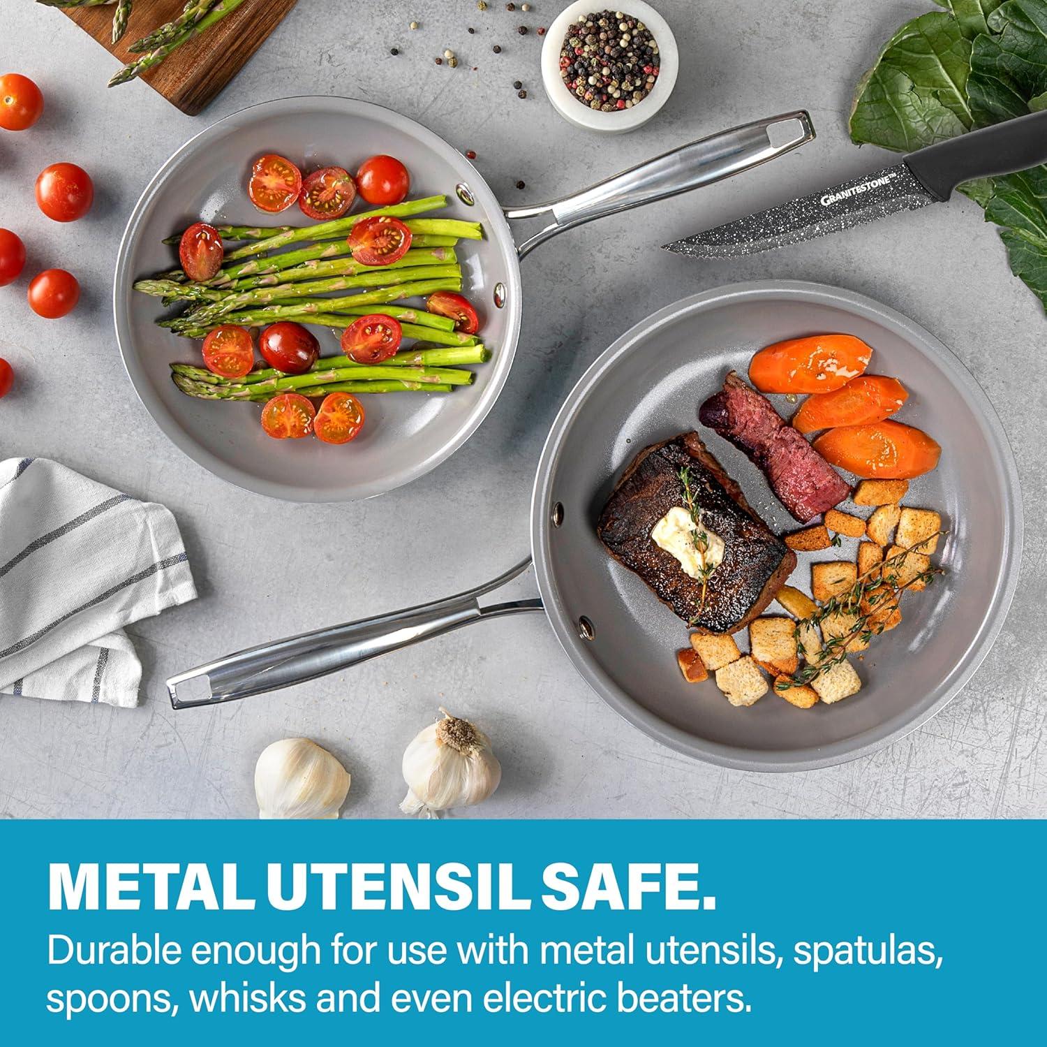 image:imageGotham Steel 15 Pc Ceramic Cookware Set Ceramic Pots and Pans Set Non Stick with Cooking Utensils and Steamer Non Toxic PFOA PFOS Free Premium Stay Cool Handles Oven amp Dishwasher SafeAqua Blue