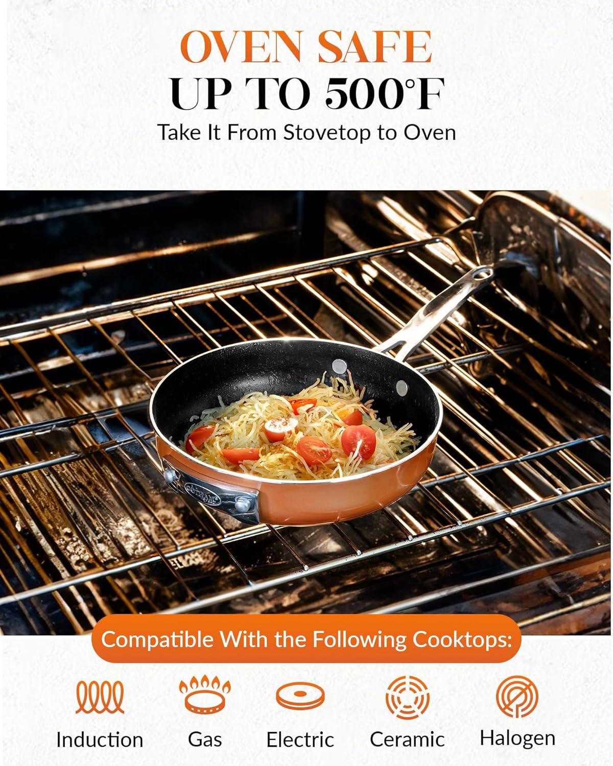 image:imageGotham Steel 20 Pc Pots and Pans Set Non Stick Cookware Set Kitchen Pot and Pan Set Non Toxic Ceramic Cookware Sets Nonstick Cookware Set Lightweight Dishwasher Safe Cream WhiteCopper