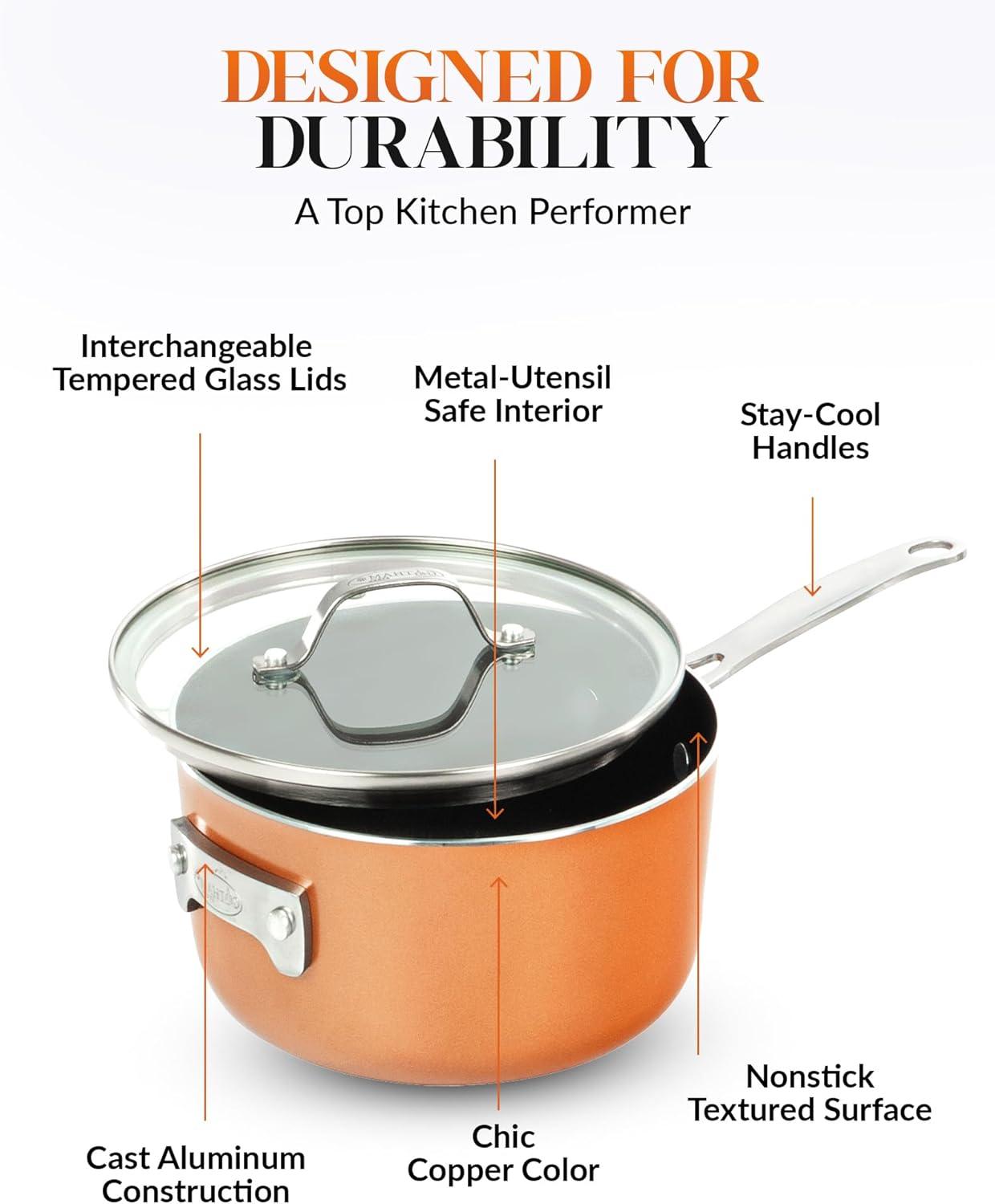 image:imageGotham Steel 20 Pc Pots and Pans Set Non Stick Cookware Set Kitchen Pot and Pan Set Non Toxic Ceramic Cookware Sets Nonstick Cookware Set Lightweight Dishwasher Safe Cream WhiteCopper