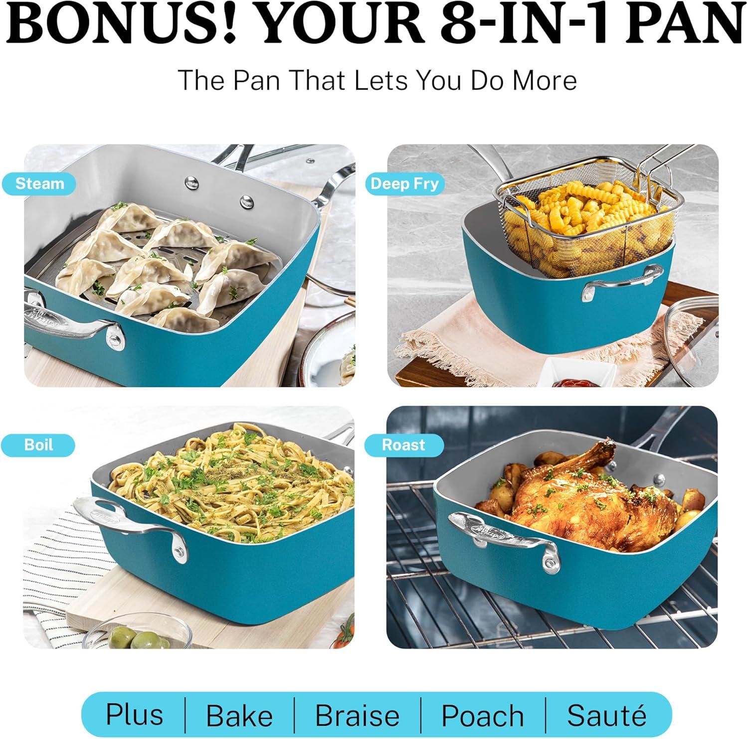 image:imageGotham Steel 20 Piece Pots and Pans Set Nonstick Cookware Set Pot and Pan Set Kitchen Cookware Sets Ceramic Cookware Set Ceramic Pots and Pans Set Pot Set Dishwasher Safe Aqua Blue