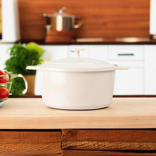 image:imageGotham Steel 5 Qt Dutch Oven Pot with Lid Nonstick Ceramic Dutch Oven Stock Pot 10 in 1 Cooking Pot amp Dutch Oven for Bread Baking Lightweight Oven amp Dishwasher Safe CreamCream