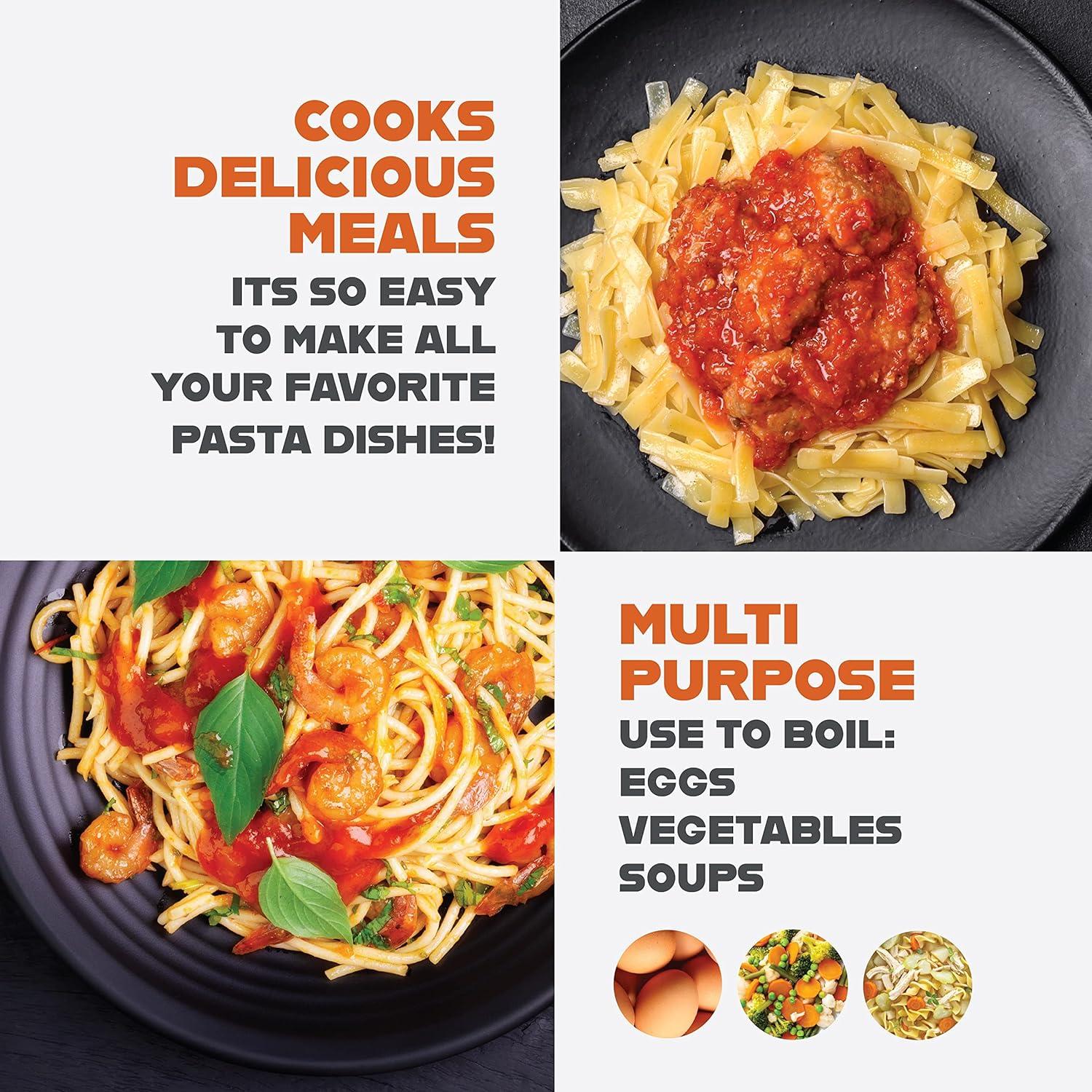 image:imageGotham Steel 5 Quart Stock Pot Multipurpose Pasta Pot with Strainer Lid amp Twist and Lock Handles Nonstick Ceramic Surface Makes for Effortless Cleanup with Tempered Glass Lid Dishwasher SafeGraphite