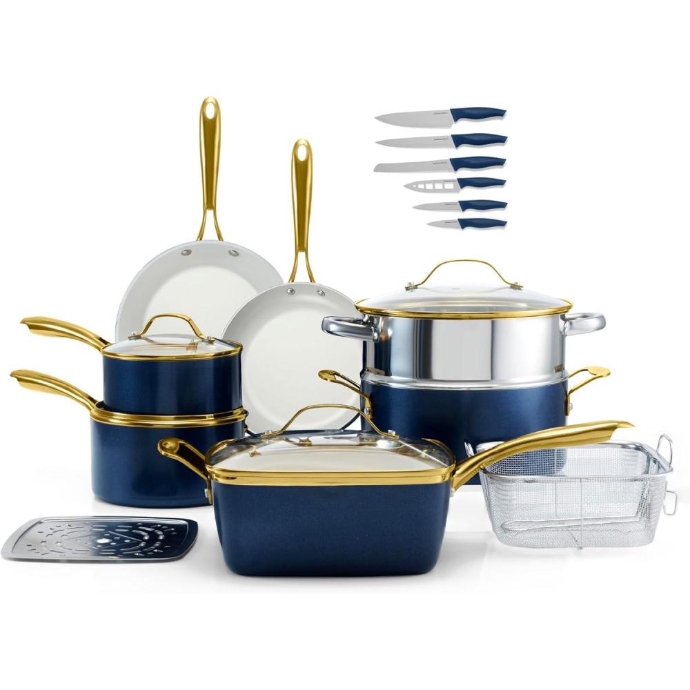 image:imageGOTHAM STEEL HAMMERED 14 Inch Non Stick Frying Pans with Lid Extra Large Frying Pans Nonstick Cooks Family Sized Meals Non Toxic PFOA Free Induction Ready Oven and Dishwasher Safe6648