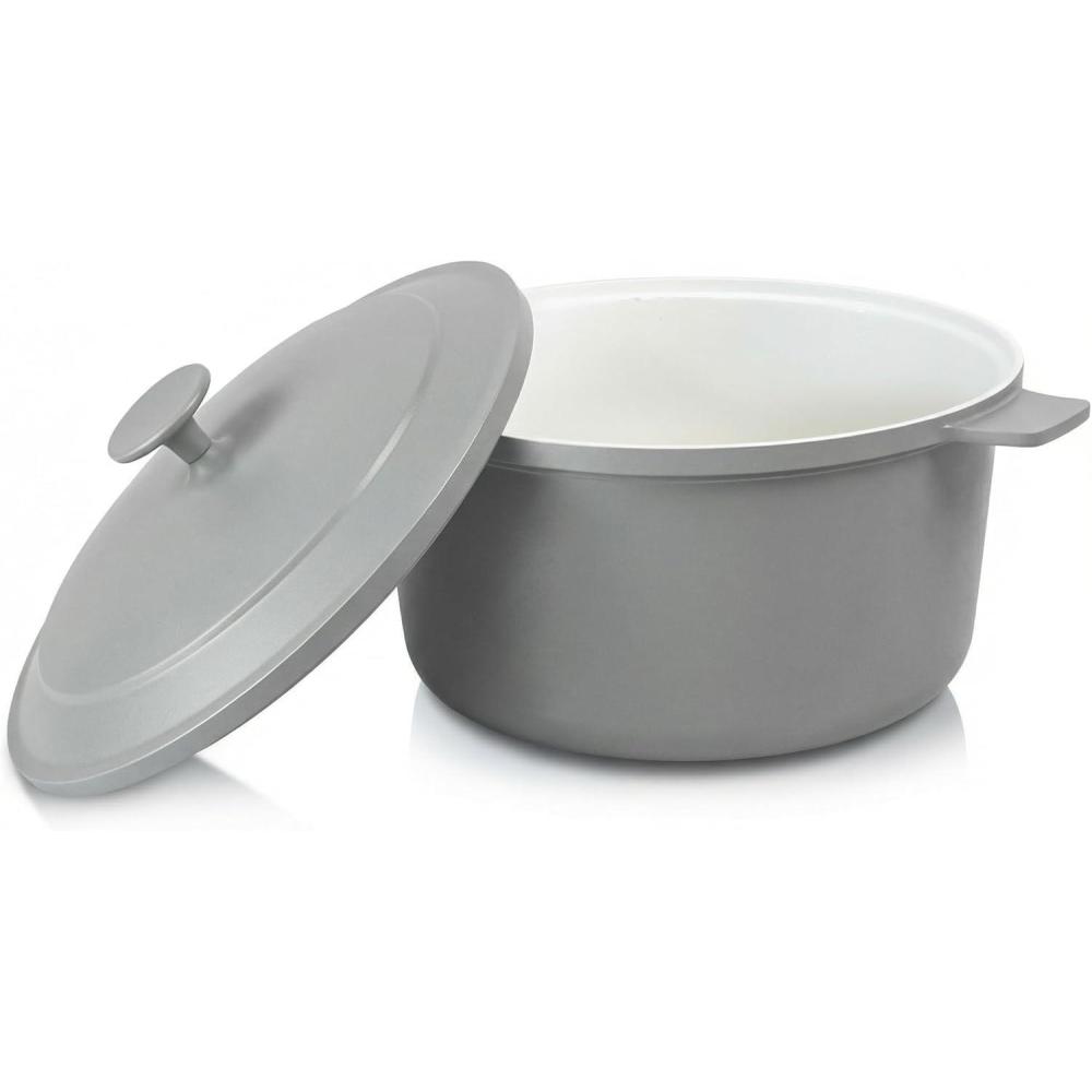 image:imageGotham Steel 5 Qt Dutch Oven Pot with Lid Nonstick Ceramic Dutch Oven Stock Pot 10 in 1 Cooking Pot amp Dutch Oven for Bread Baking Lightweight Oven amp Dishwasher Safe CreamGray