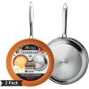 image:imageGOTHAM STEEL 2 Pack 10 and 11 Nonstick Frying Pan Set Stainless Steel Skillet With Induction Base Egg Pan OvenDishwasher Safe NonToxic