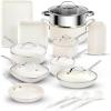 image:imageGOTHAM STEEL 20 Pc Ceramic Cookware Set Nonstick Ceramic Pots and Pans Set Non Stick for Kitchen with Bakeware Cooking Utensils amp Steamer Non Toxic PFOA PFOS Free Oven amp Dishwasher Safe