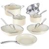 image:imageGotham Steel 12 Pc Ceramic Cookware Set Nonstick Ceramic Pots and Pans Set Non Stick with Steamer for Cooking Non Toxic PFOA PFOS Free Premium Stay Cool Handles Oven amp Dishwasher Safe