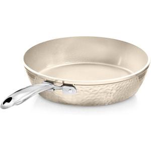 GOTHAM STEEL 12 Inch Non Stick Frying Pans, Nonstick Frying Pan, Induction Pan, Nonstick Skillet, 100% PFOA Free Ceramic Pan for Cooking, Dishwasher Safe, Cream White