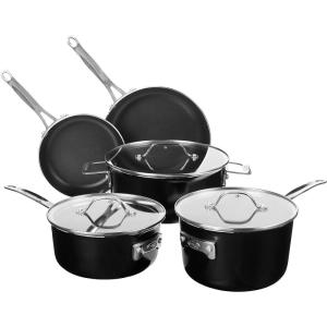 Gotham Steel 10 Piece Pots and Pans Set Non Stick Cookware Set, Kitchen Cookware Sets, Pot and Pan Set, Pot Set, Non Toxic Cookware Set, Frying Pan Set, Dishwasher Safe(Black)