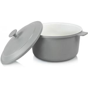 Gotham Steel 5 Qt Dutch Oven Pot with Lid, Nonstick Ceramic Dutch Oven Stock Pot, 10 in 1 Cooking Pot & Dutch Oven for Bread Baking, Lightweight Oven & Dishwasher Safe – Cream(Gray)
