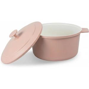 Gotham Steel 5 Qt Dutch Oven Pot with Lid, Nonstick Ceramic Dutch Oven Stock Pot, 10 in 1 Cooking Pot & Dutch Oven for Bread Baking, Lightweight Oven & Dishwasher Safe – Cream(Baby Pink)