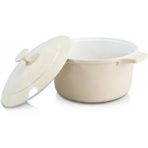 Gotham Steel 5 Qt Dutch Oven Pot with Lid, Nonstick Ceramic Dutch Oven Stock Pot, 10 in 1 Cooking Pot & Dutch Oven for Bread Baking, Lightweight Oven & Dishwasher Safe – Cream(Cream)