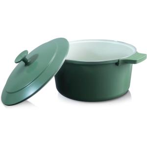 Gotham Steel 5 Qt Dutch Oven Pot with Lid, Nonstick Ceramic Dutch Oven Stock Pot, 10 in 1 Cooking Pot & Dutch Oven for Bread Baking, Lightweight Oven & Dishwasher Safe – Cream(Sage)