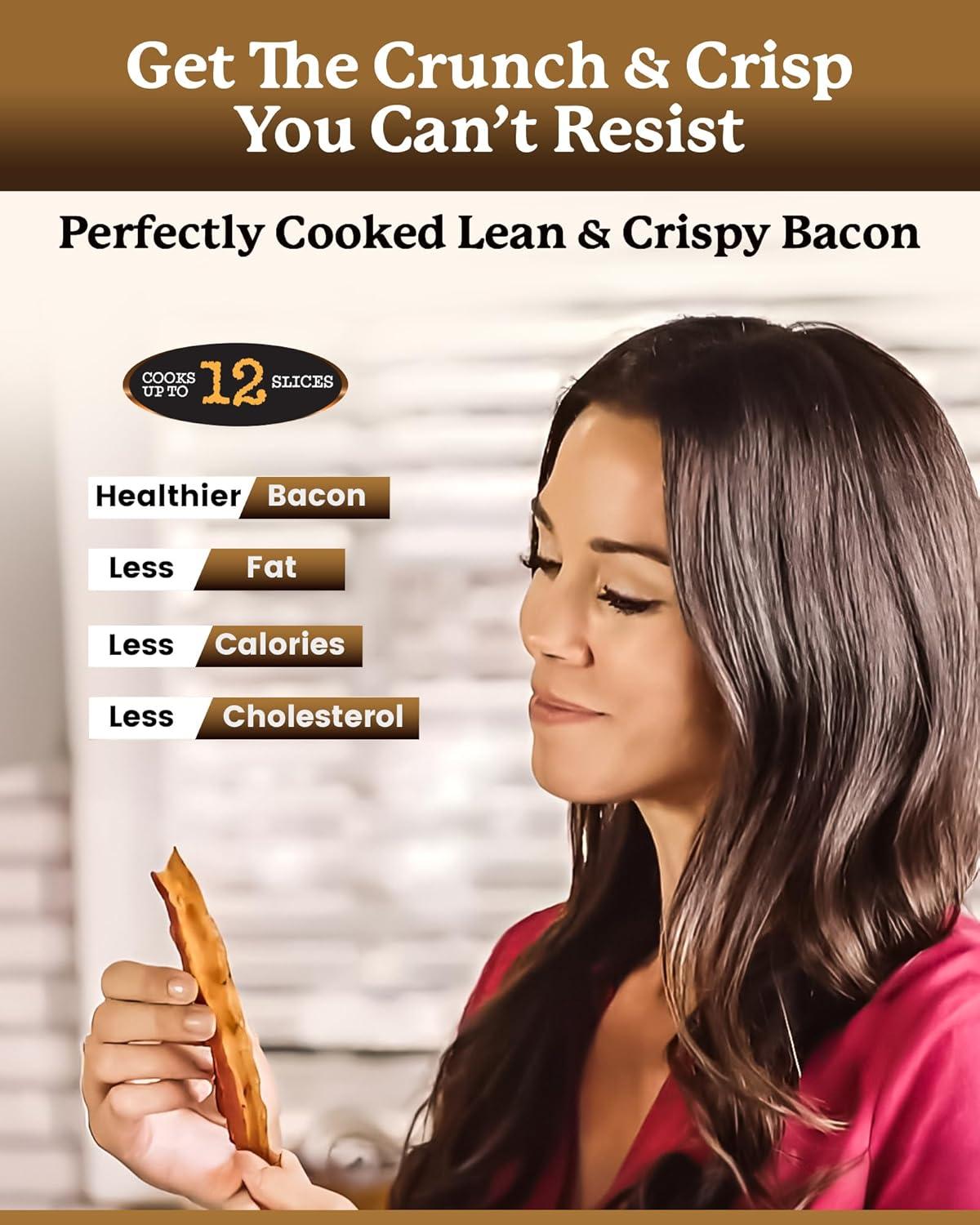 image:imageGOTHAM STEEL 2 Pc Baking Pan with Rack for Crispy Bacon Air Fryer Basket for Bacon with Grease Catcher Nonstick Bacon Cooker for OvenCopper Bacon Pan Air Fryer Pan OvenDishwasher SafeLarge