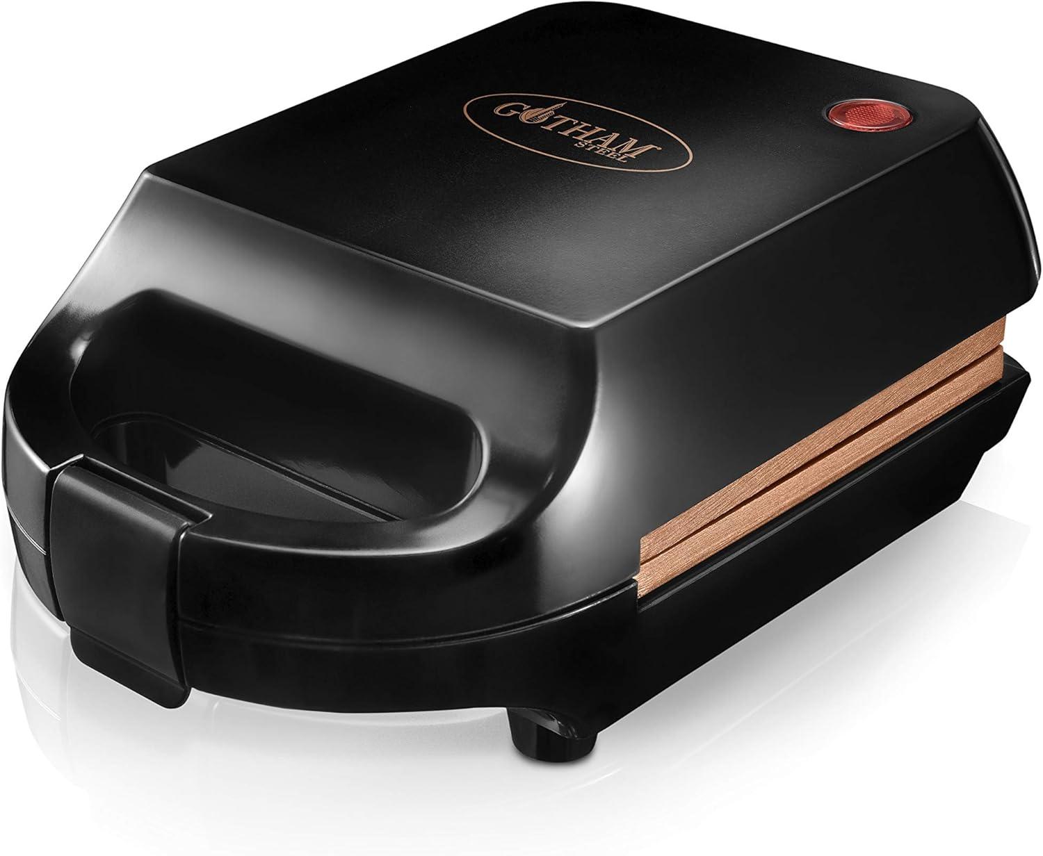 image:imageGOTHAM STEEL 2980 Maker Toaster and Electric Panini Grill with Ultra Nonstick Copper Surface Makes 1 Sandwich in Minutes with Virtually No Clean Up with Easy Cut Edges and Indicator Lights SingleSingle Sandwich