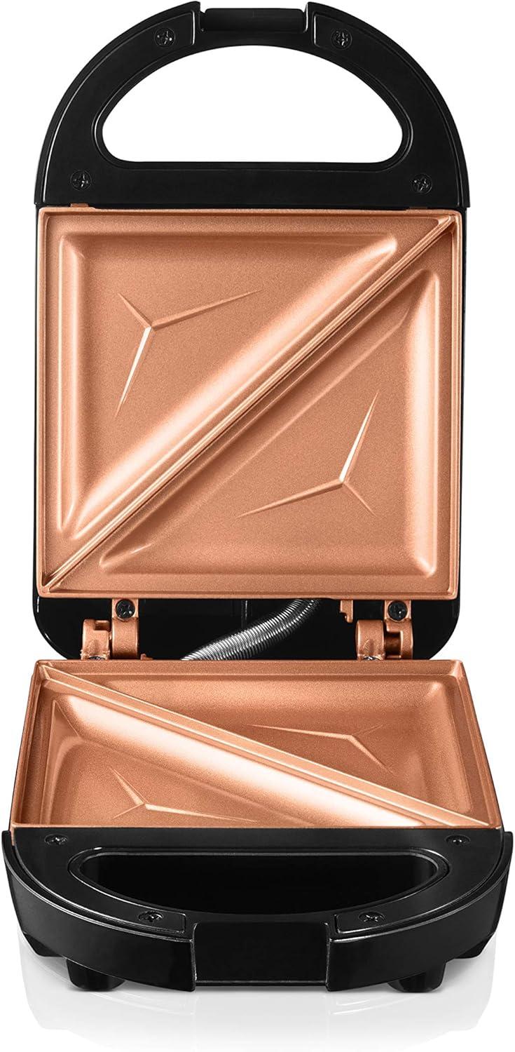 image:imageGOTHAM STEEL 2980 Maker Toaster and Electric Panini Grill with Ultra Nonstick Copper Surface Makes 1 Sandwich in Minutes with Virtually No Clean Up with Easy Cut Edges and Indicator Lights SingleSingle Sandwich
