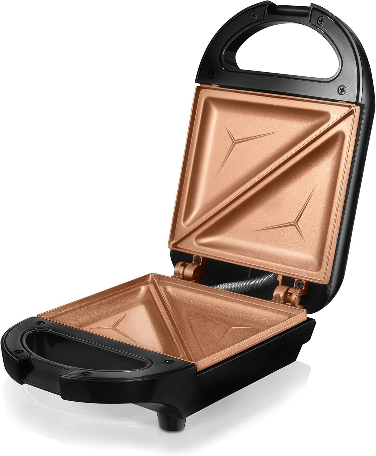 image:imageGOTHAM STEEL 2980 Maker Toaster and Electric Panini Grill with Ultra Nonstick Copper Surface Makes 1 Sandwich in Minutes with Virtually No Clean Up with Easy Cut Edges and Indicator Lights SingleSingle Sandwich