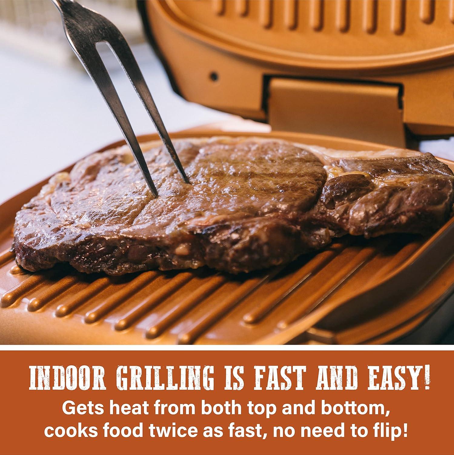 image:imageGotham Steel Electric Grill Low Fat Multipurpose Sandwich Grill with Nonstick Copper Coating As Seen on TV Large