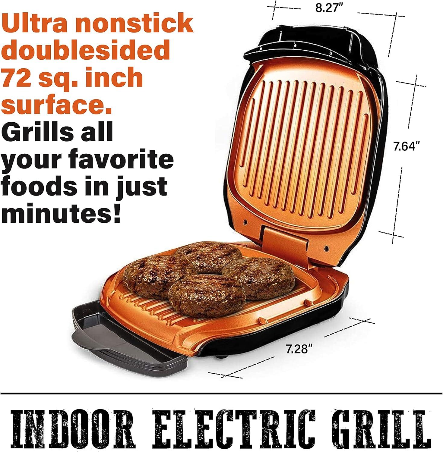 image:imageGotham Steel Electric Grill Low Fat Multipurpose Sandwich Grill with Nonstick Copper Coating As Seen on TV Large