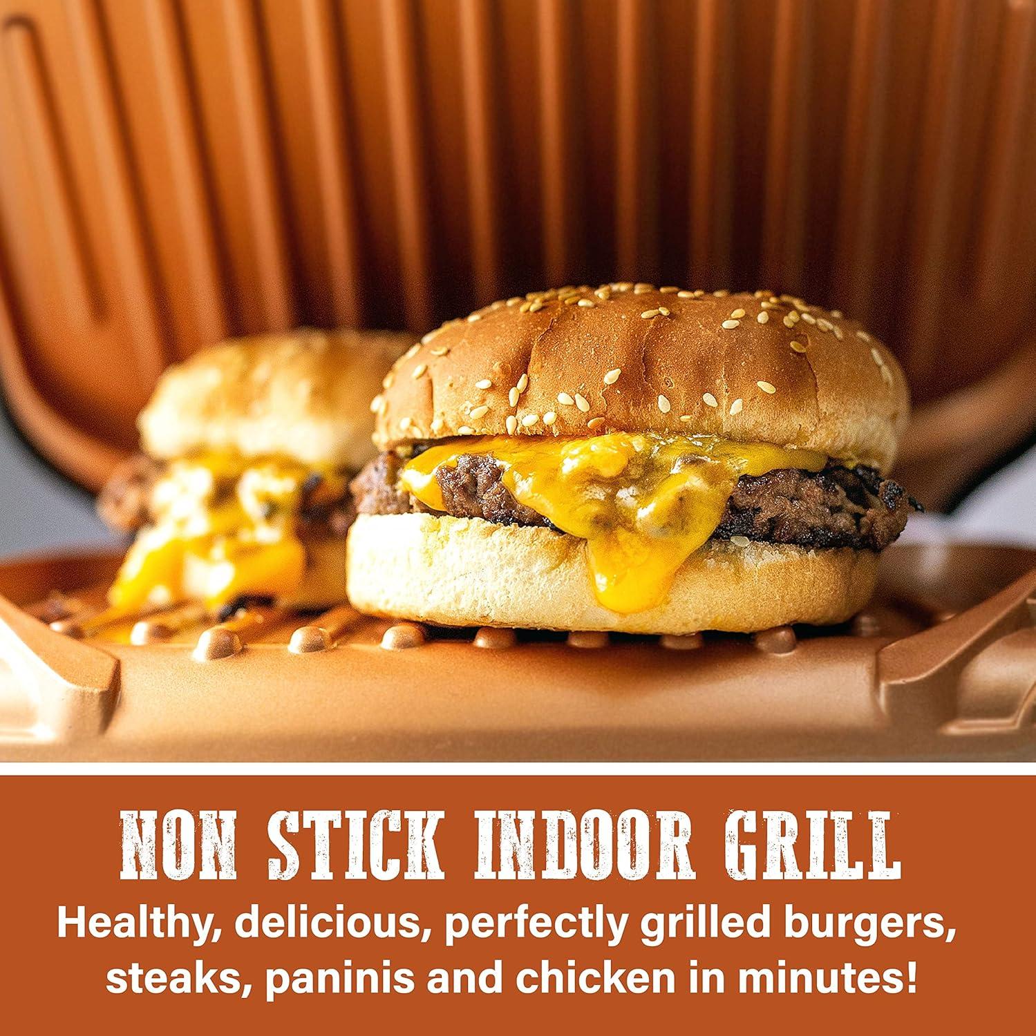 image:imageGotham Steel Electric Grill Low Fat Multipurpose Sandwich Grill with Nonstick Copper Coating As Seen on TV Large