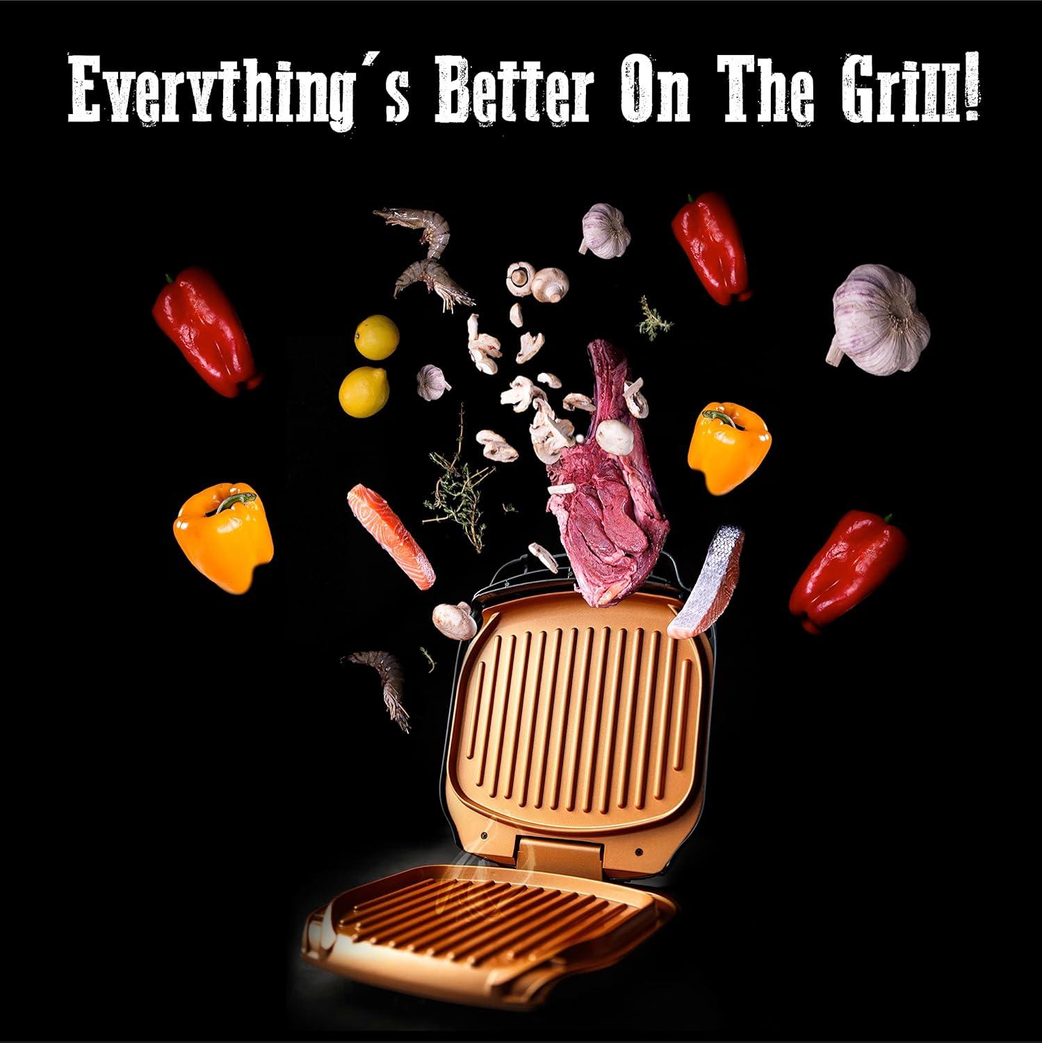 image:imageGotham Steel Electric Grill Low Fat Multipurpose Sandwich Grill with Nonstick Copper Coating As Seen on TV Large