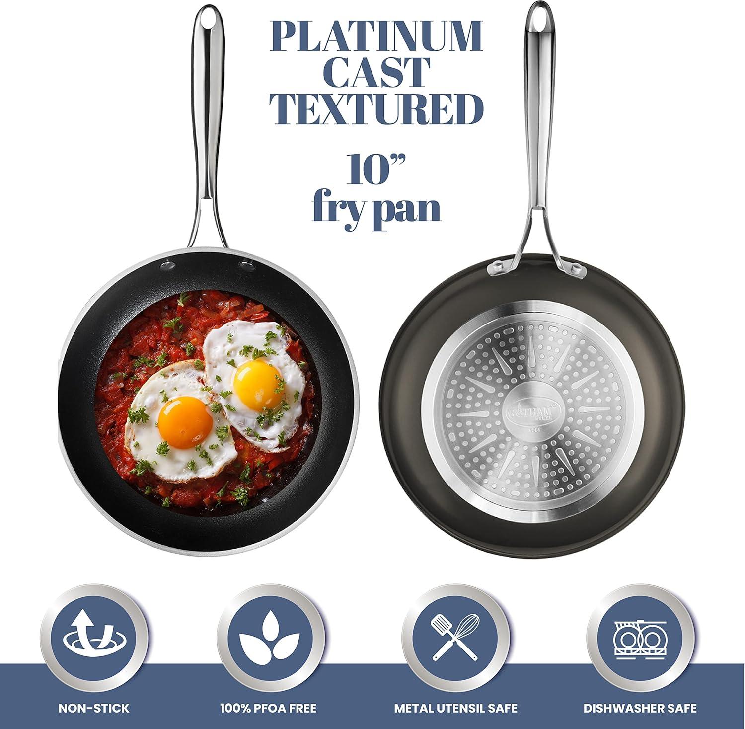 image:imageGotham Steel Platinum Cast Nonstick 10 Fry Pan Skillet with Ultra Durable Mineral and Diamond Triple Coated Oven amp Dishwasher Safe 100 PFOA Free12 Fry Pan