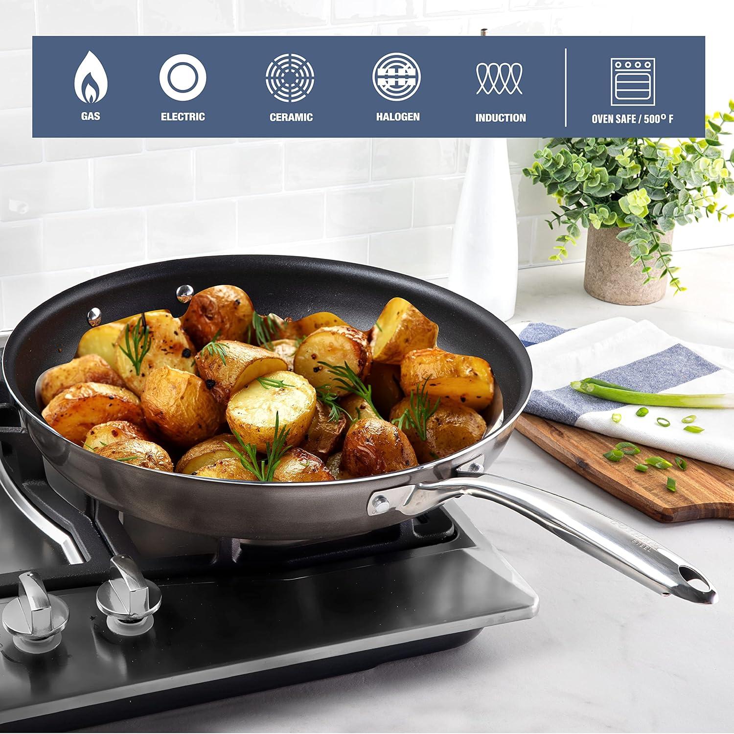 image:imageGotham Steel Platinum Cast Nonstick 10 Fry Pan Skillet with Ultra Durable Mineral and Diamond Triple Coated Oven amp Dishwasher Safe 100 PFOA Free12 Fry Pan