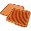 image:imageGOTHAM STEEL Grill Griddle Pan Nonstick Double Grill Griddle Pan Brown Reversible with TiCerama Coating Perfect for BBQs and More  As Seen on TV