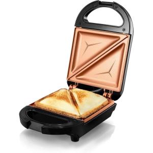 GOTHAM STEEL 2980 Maker, Toaster and Electric Panini Grill with Ultra Nonstick Copper Surface – Makes 1 Sandwich in Minutes with Virtually No Clean Up, with Easy Cut Edges and Indicator Lights, Single(Single Sandwich)