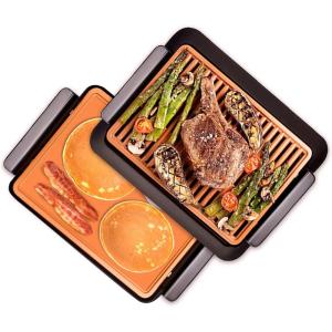 Gotham Steel Indoor Smokeless Grill Electric Grill Ultra Nonstick Electric Grill Dishwasher Safe Surface, Temp Control, Metal Utensil Safe, Barbeque Indoors with No Smoke!(Indoor Reversible Grill / Griddle)