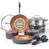 image:imageGotham Steel 10 Piece Pots and Pans Set with Ultra Nonstick Diamond Surface Includes Frying Pans Stock Pots Saucepans amp More Stay Cool Handles Oven Metal Utensil amp Dishwasher Safe 100 PFOA FreeCopper Graphite