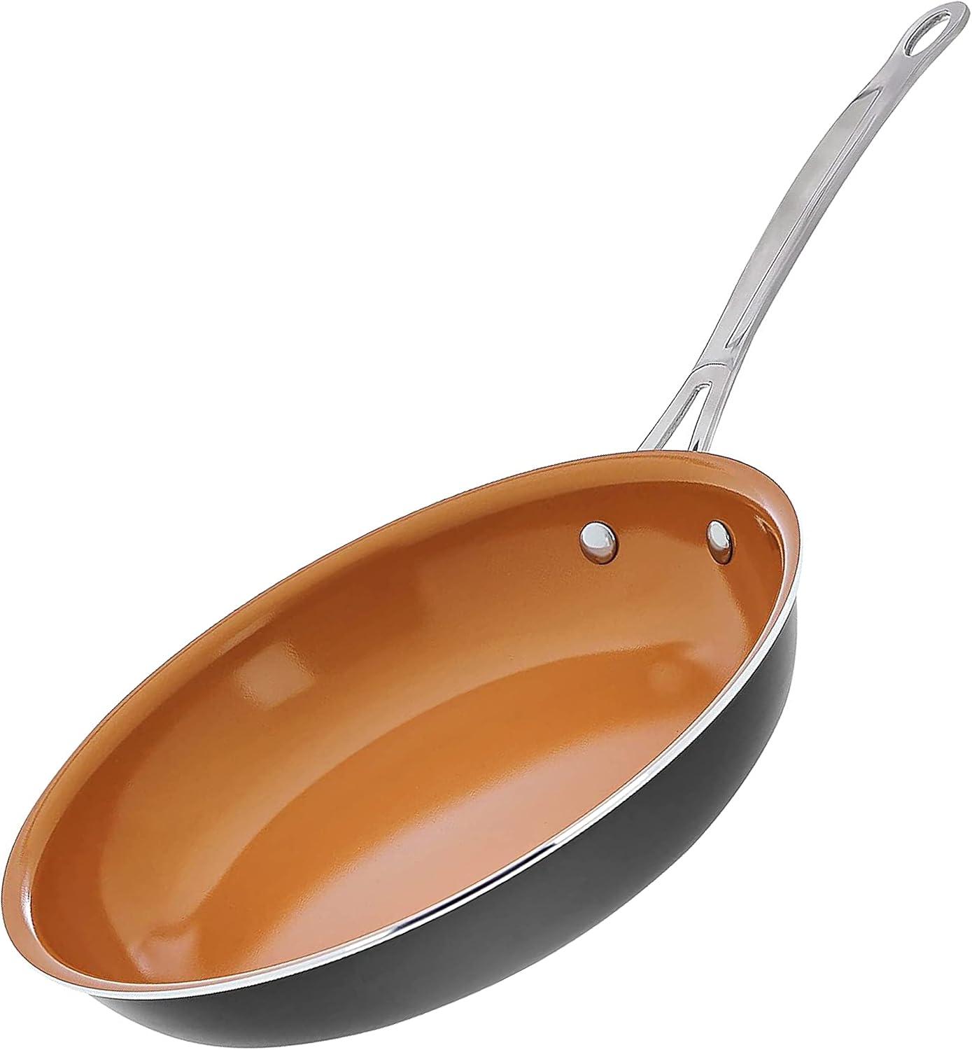 image:imageGOTHAM STEEL 5 Piece Kitchen Essentials Cookware Set with Ultra Nonstick Copper Surface Dishwasher Safe Cool Touch Handles Includes Fry Pans Stock Pot and Glass Lids OriginalGraphiteOriginal